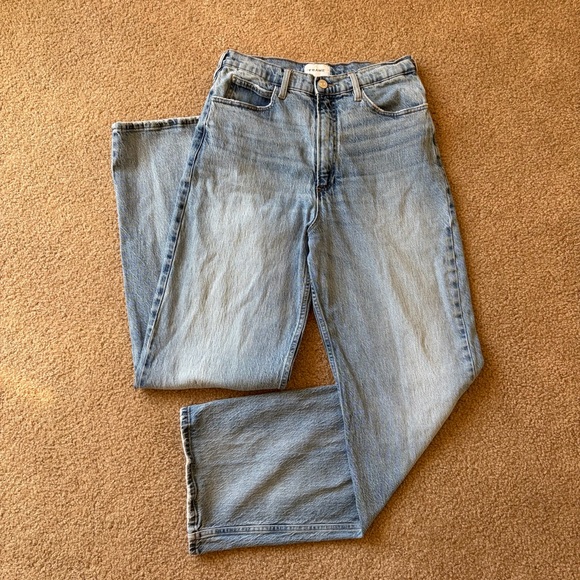 FRAME Le Jane Wide Leg Jeans Lomina Wash High Rise Blue Denim Size 30 Womens - Picture 13 of 13